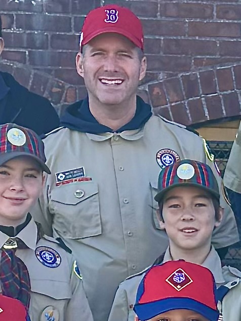 Matthew with Cub Scouts.